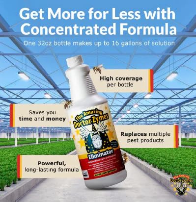 Eliminator RTU Concentrate – Organic Enzyme Insecticide & Miticide – Safe Pest Control for Gardens, Crops, Homes & Pets – Natural Bug Spray for Aphids, Mites, Whiteflies, Flies, Mildew & Fungus