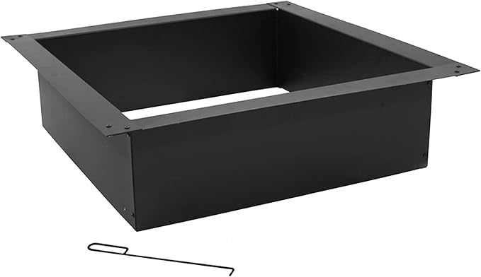 Sunnydaze Fire Ring for Outside - Wood-Burning Metal Fire Pit Ring Insert - Above or In-Ground DIY - 36-Inch Square Outer/30-Inch Square Inner Diameter