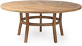 Ash & Ember Savannah Grade A Teak Round Dining Table, 71" Teak Wood Table, Weather-Resistant Premium Solid Wood Furniture, Fits Standard Patio Umbrellas, Fits 6 People Comfortably