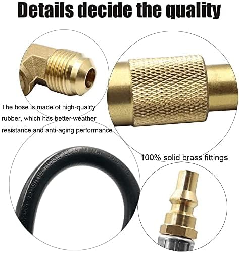18FT Rv Quick Connect Propane Hose for Blackstone Grill, Rv Propane Adapter Extension Hose for Blackstone 17" 22" Griddle, Lp Quick Connect Rv Propane Hose, for Camp Chef Stove, Portable Fire Pit