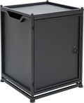 Propane Tank Cover Table for Fire Pits, 20 LB Iron Propane Tank Holder with Side Handles, Outdoor Tank Storage Side Table for Patio, Gas Griddle, Matte Black