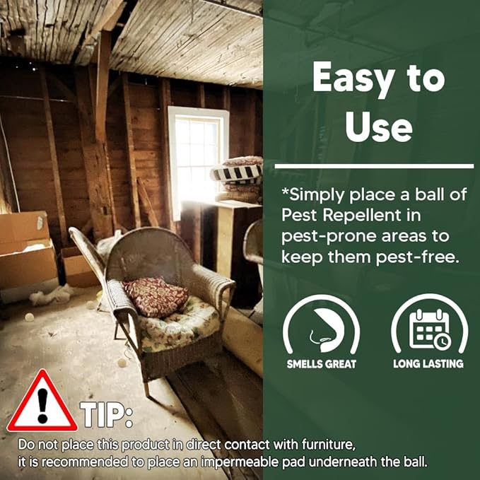 Pest Repellent, Rodent Repellent for Indoor/Outdoor, Peppermint Repel Mice/Rat/Pest/Roach/Spider/Ant from Nesting in Car/RV/Garage/Shed/House, Safe for Kids and Pets - 8P