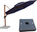 PURPLE LEAF Cantilever Umbrella with Base Outdoor Round Umbrellas Large Cantilever Umbrella Windproof Offset Heavy Duty Sun Umbrellas for Garden Deck Pool Patio, 12ft Navy Blue