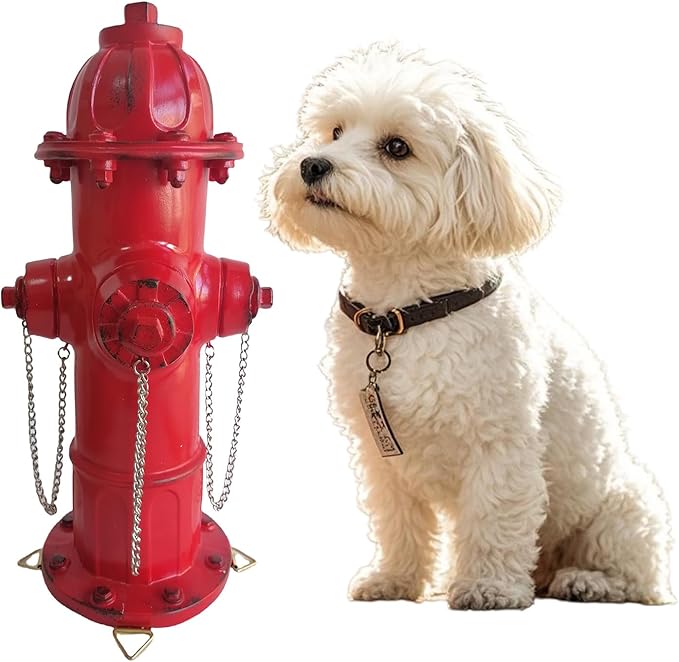 SHGYIBRISK Fire Hydrant for Dogs to Pee On: Dog Fire Hydrant Pee Post Outdoor - 13" Training Post Statue for Yard Garden (Red)