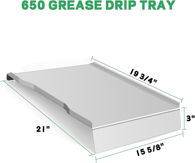 Stainless Steel Drip Pan Heat Baffle Replacement for Traeger Ironwood 650 Series, Drip Tray Compatible with Ironwood 650 Grill/Traeger KIT0438 Pellet Smoker Grills Parts/Drip Tray Liners BAC506