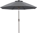 ABCCANOPY 10-Year No Fading 9FT Patio Umbrella, Acrylic Outdoor Table Umbrella with 8 Sturdy Ribs for Deck, Backyard, Garden, Yard (Gray)