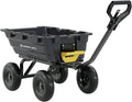 GarveeLife 1400lbs 7Cu.Ft. Garden Dump Cart Tow Behind with 2-in-1 Convertible Handle and 13in All Terrain Wheels, Heavy Duty Poly Pull Behind Yard Dump Wagon ATV Trailer for Lawn Mower Tractor