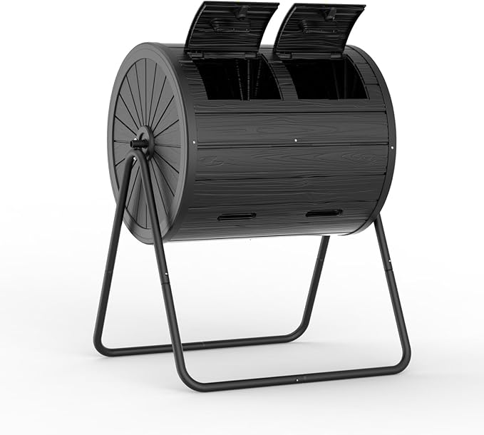 37.5 Gal Compost Tumbler - Quick-Spin Outdoor Compost Bin with Weatherproof Resin | High-Yield Compost for Organic Gardening