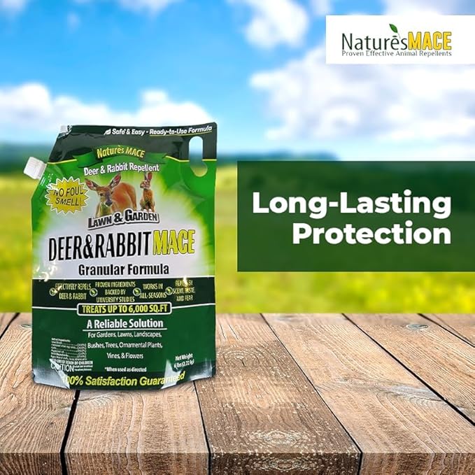 Nature's MACE Deer and Rabbit Granular Repellent, 75 lb, Repel Deer from Your Garden, Yard, Landscape, Flowers, Create a Deer Free Barrier, Deer Deterrent Granules, People and Pet Safe Granules