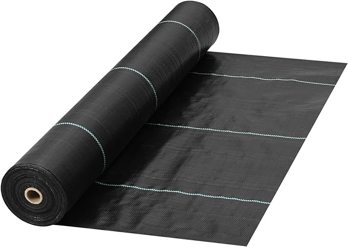 VEVOR Weed Fabric Barrier Heavy Duty, 4x300FT 5.8oz Weed Blocker Fabric, Woven Landscape Fabric, Garden Fabric Weed Barrier, Weed Control Fabric Ground Cover, Geotextile Fabric, Gardening Mat, Black