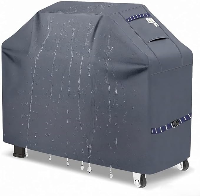 59" Grill Cover Heavy Duty Grill Covers for Outdoor BBQ Waterproof Gas Cover, All Weather Protection Gas Grill Covers for Weber Genesis Charbroil, Grey 1pc