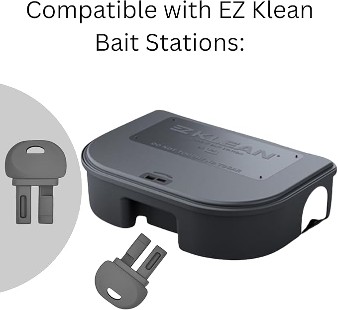 Key for EZ Klean Rat Bait Stations and Exterminators Choice Bait Boxes - Mouse Bait Station Key Compatible with FBS Fly Bait Stations and EZ Klean Bait Stations - with Robby’s Cloud Keychain (1 Pack)