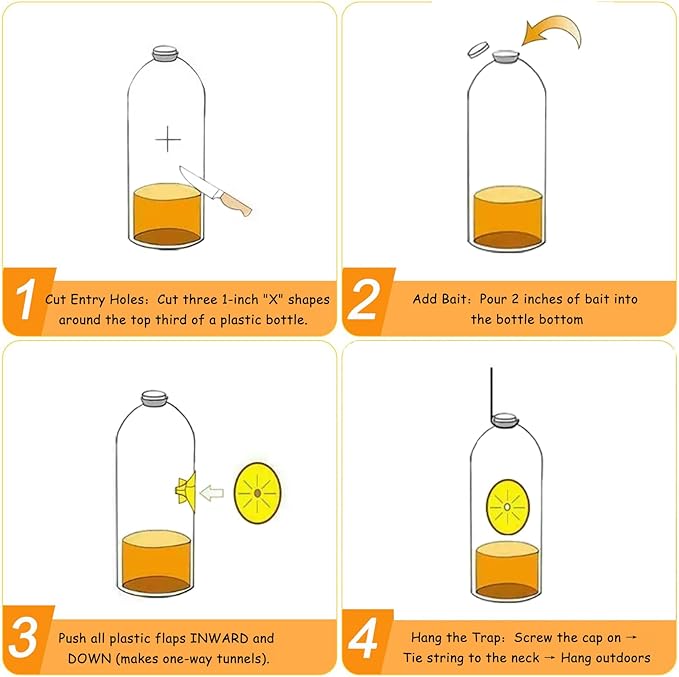 wasp Traps Outdoor Hanging 10Pack,Simple DIY Hornet Trap, Reusable Yellow Jacket Trap