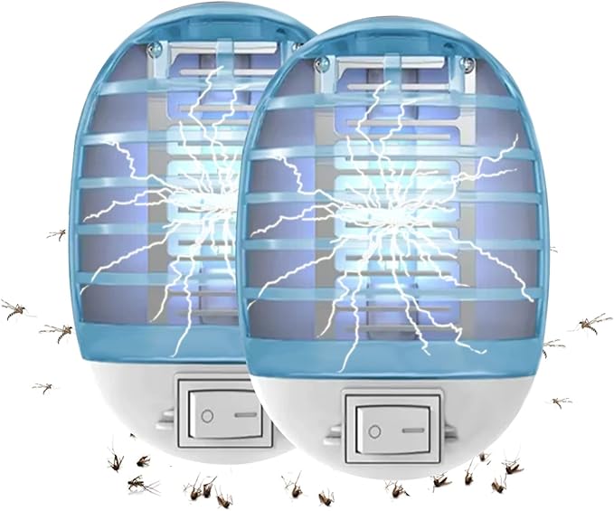 Bug Zapper Indoor,Fly Traps,Flying Insects,Electronic Insect Killer Fly Insect Trap Plug-in Mosquitoes Killer Mosquito Zapper with Blue Lights for Living Room,Kitchen,Bedroom,Office (2Packs)