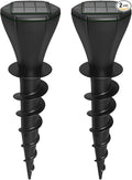 Mole Repellent Solar Powered, Snake Vole Repellent Outdoor, IP65 Waterproof Snake Deterrent Gopher, Waterproof Sonic Mole Spikes for Lawn and Garden Get Rid of Moles Groundhogs Rodents (2, Black)