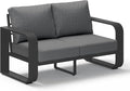 Oasbira Aluminum Outdoor Patio Couch Loveseat, Oversized Patio Sofa with Widened Armrest & Ultra-Thick Cushions, Deep Seating Modern Patio Furniture for Backyard, Deck, Graphite