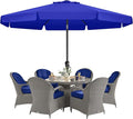 MASTERCANOPY Valance Patio Umbrella for Outdoor Table Market -8 Ribs (11ft,Blue)