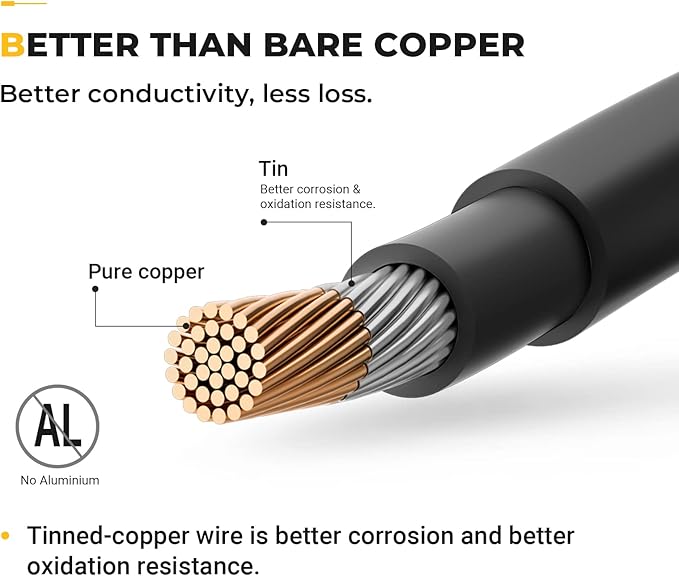 BougeRV 30 Feet 8AWG Solar Extension Cable with Female and Male Connector with Extra Pair of Connectors Solar Panel Adaptor Kit Tool (30FT Red + 30FT Black)