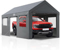 Heavy Duty 10x20 Carport, Waterproof UV Resistant Portable Garage Shelter with Rustproof Steel Frame, All Weather Protection for Vehicles Boats Equipment (Gray, 10x20ft)