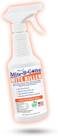 Mite Killer Spray by Mite-B-Gone — Kills Human Mites, Bird, Dust, Spider, Rat, Turkey, Carpet Mites. Treatment for Homes, Furniture, Bedding, Auto & Animals | Non-Toxic | Kid & Pet Safe | 16oz Spray