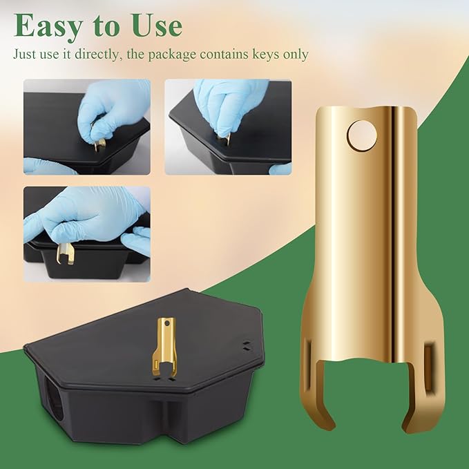 5 Pcs Metal Mouse Station Key Replacement, Fit for Bell Labs Protecta RTU, LP, Sidekick, Sidewinder, Mouse Ba it Stations & Protecta Monitors, in Home & Commercial Environment