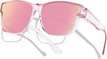 ANDWOOD Fit Over Glasses Polarized Sunglasses for Women Men Oversized Square Shades UV400 Protection