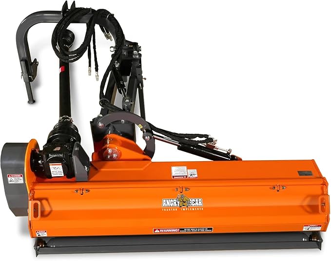 72" PTO Drive 3 Point Hitch Offset Flail Ditch Bank Mower for 70-100HP CAT 2 Tractor, 90'' Offset Distance,55°/90° Rotation Angle, 18 Hammers, Model VAM72
