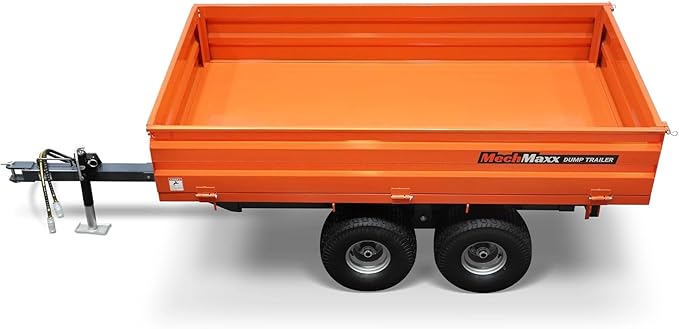 2-Ton Capacity Hydraulic Dumping Heavy-Duty Dump Dumper Cart Agricultural Farm Trailer Cart Mechanical Trailer with Tail Light, Model DT4X8