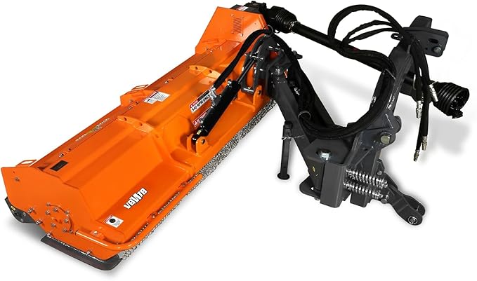 78" Heavy Duty PTO Drive 3 Point Offset Ditch Bank Verge Flail Mower for 80-110HP CAT 2 Tractor, 122'' Offset Distance,55°/90° Rotation Angle, 18 Hammers, Model VBM78