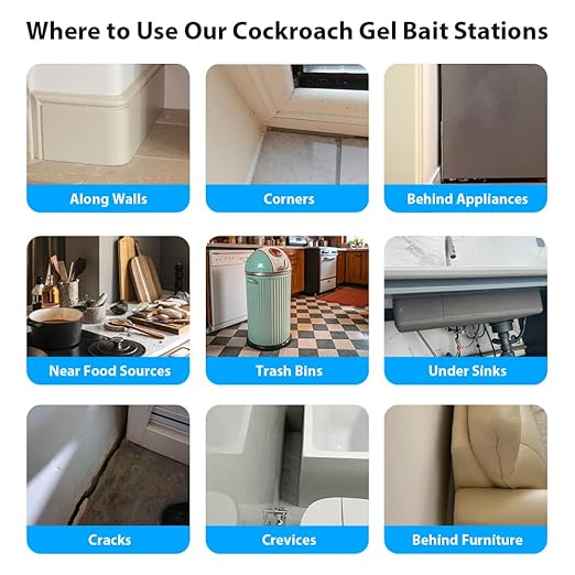 16 Pack Roach Killer Indoor Infestation Roaches Gel Bait Stations, Powerful Cockroach Killer Indoor Home for Roach Infestation, Long-Lasting & Effective Cockroach Gel Bait, Easy to Use & No Mess