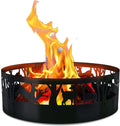 Fire Pit Ring: 36 X 12 in Large Metal Smokeless Heavy Duty Black Anti-Rust Coating Portable for Outdoor Camping Garden Wood Burning Keep Warm with Air Vent for Men