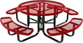 COATEDOUTDOORFURNITURE Heavy-Duty Portable Outdoor Kids Table with Umbrella Hole, Expanded Metal Kids Picnic Table, Commercial-Grade, Made in America (46 in, Round, Childrens, Textured Red)