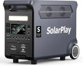 SolarPlay Q3600 Portable Power Station, 3600W AC Output(Surge 5500W) 3840Wh LiFePO4 Battery Solar Powered Generator, Essential Home Backup for Home Use, Power Outages, RV, Camping, Outdoor Adventures