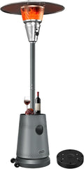 50,000 BTU Patio Heater for Outdoor Use, Portable Propane Patio Heater with Wheels, Stainless Steel Burner for Porch Deck Garden (Basic Grey)