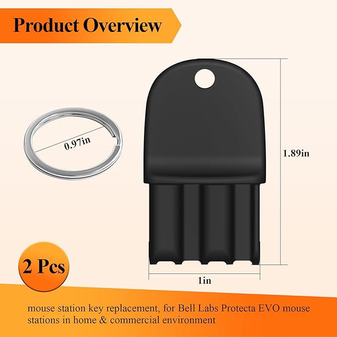 2 Pcs Mouse Station Key Replacement, Fit for Bell Labs Protecta EVO Express, Ambush, Circuit and Protecta EVO Landscape Mouse Stations, in Home&Commercial Environment