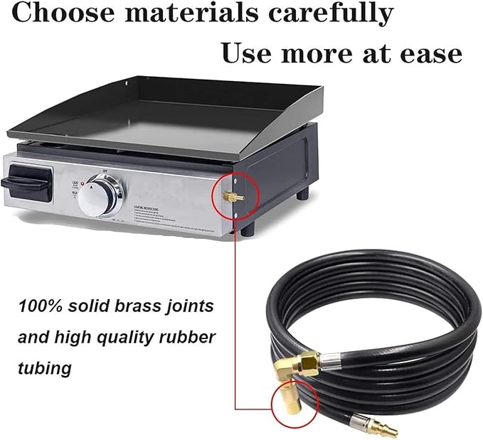 18FT Rv Quick Connect Propane Hose for Blackstone Grill, Rv Propane Adapter Extension Hose for Blackstone 17" 22" Griddle, Lp Quick Connect Rv Propane Hose, for Camp Chef Stove, Portable Fire Pit