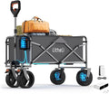 Litheli Electric Collapsible Wagon Cart with Brakes,100L Grocery Cart with Wheels,Easy to Carry Folding Wagon and Fast Charger for Camping, Gardening, Shopping