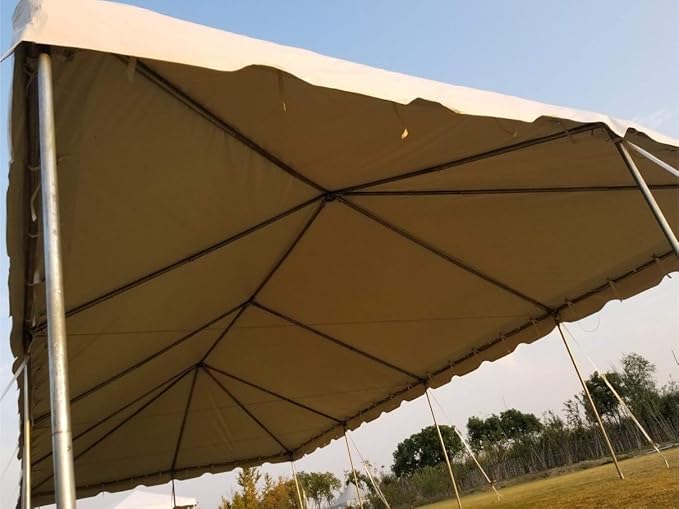 Party Tents Direct 20'x40' Weekender West Coast Tent Frame Party Tent (Yellow/White) PVC Top with Storage Bag - Tents for Parties, Weddings, Birthdays, Banquets, Fiestas, Workshop, Outdoor Event