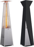LAUSAINT HOME Pyramid Patio Heaters for Outdoor Use, 48,000 BTU Outdoor Propane Heaters for Patio with Cover & Wheels, 87" Tall Quartz Glass Tube Flame Heater for Deck, Party, Commercial, Restaurant