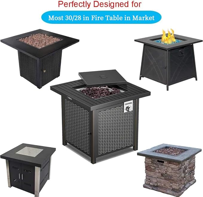 Saking Fire Pit Cover,30 inch Firepit Covers Square Gas Fireplace Fire Pit Table Cover for Propane Fire Pit- 30 X 30 X 25 inch