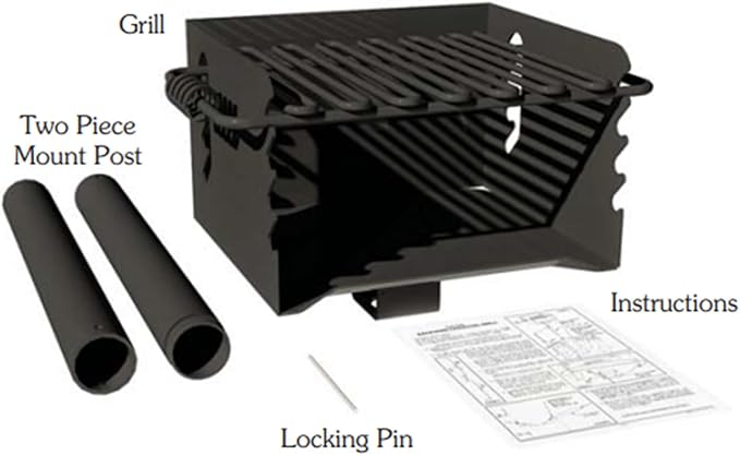 Pilot Rock 2 Pack Charcoal Grill, Park Style BBQ Camping Grill with Swivel, CBP-135