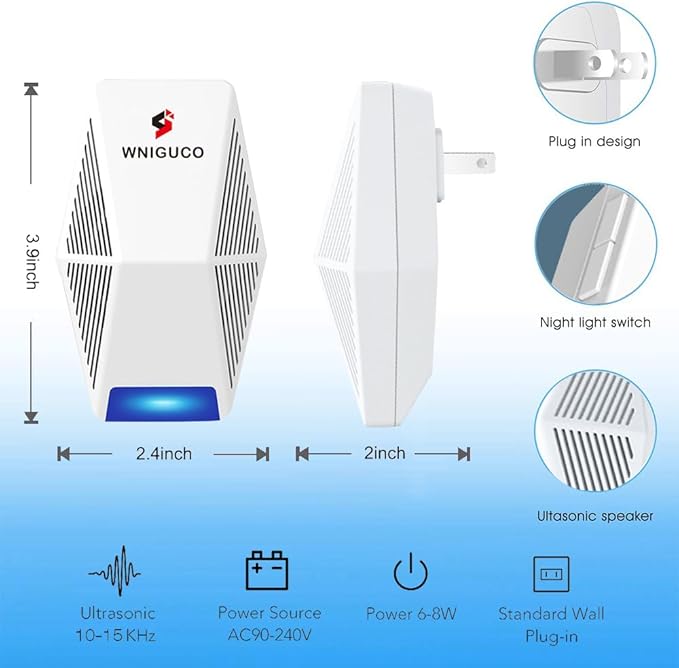 Pest Control Repeller, Electronic Plug in Pest Control Indoor for Bug and Rodent Mice Insects Ant Mosquito Spider Roach (6 Pack)
