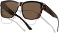 ANDWOOD Fit Over Glasses Polarized Sunglasses for Women Men Oversized Square Shades UV400 Protection