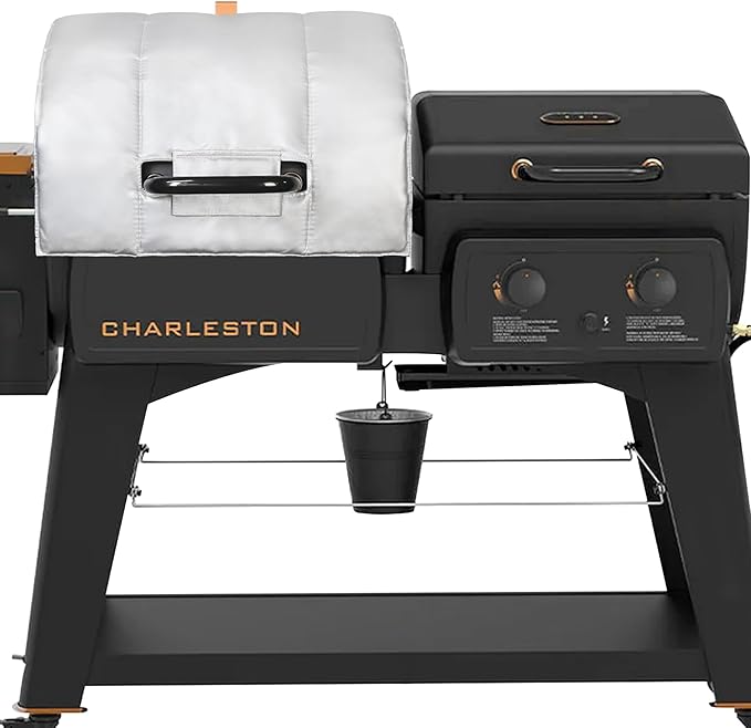Charleston Grill Cover Insulated Blanket for Pit Boss 1020 Combo PB1020NX Smoker Insulation Pitboss Thermal Replacement Parts Insulator Wood Pellet Grills BBQ Winter Accessory
