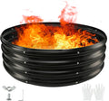 60" Round Galvanized Steel Fire Ring Pit for Backyard,Camping,Bonfire; Round Steel Raised Garden Bed Kit,Metal Raised Garden Box for Outdoor Gardening and Planting (5x5x1FT)