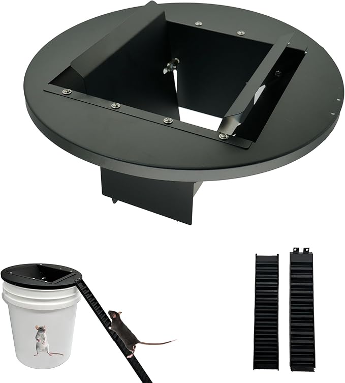 Bucket Lid Mouse Trap Metal 5 Gallon Bucket lid,Strong Metal Material That Cannot be Bitten, auto Reset, Repeat Catch, Indoor Outdoor, Reusable 5 Gallon Bucket Lid, (1Pack)