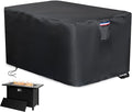 Rectangle Fire Pit Cover,Waterproof 600D Heavy Duty Outdoor Firepit Table Cover For 45 Inch Rectangular Propane Gas Fire Pit Table,Tear Resistant Fireplace Covers - 46"L x 24"W x 24"H,Black