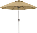ABCCANOPY 10-Year No Fading 9FT Patio Umbrella, Acrylic Outdoor Table Umbrella with 8 Sturdy Ribs for Deck, Backyard, Garden, Yard (Khaki)