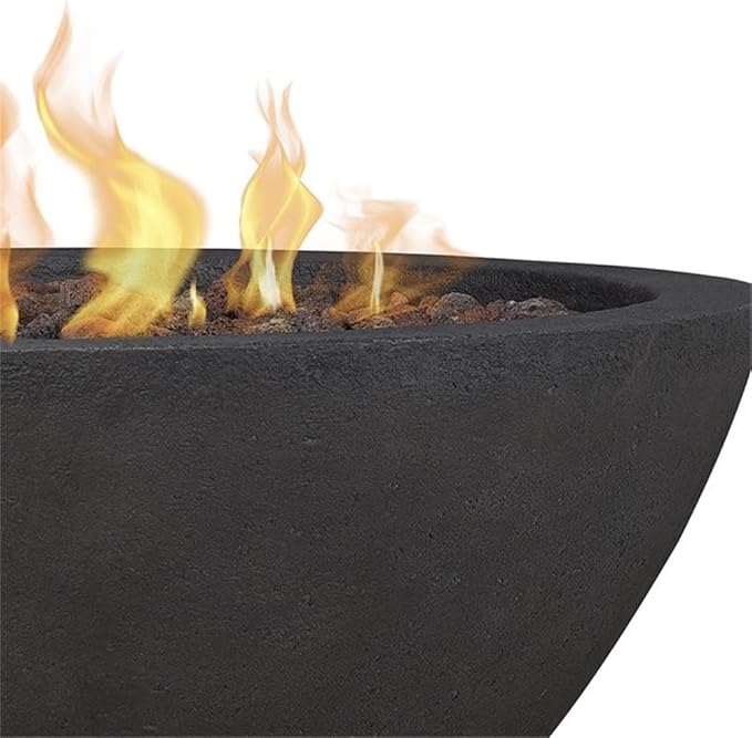 Home Square 2-Piece Set with Propane Fire Pit Bowl and Tank Cover in Shale
