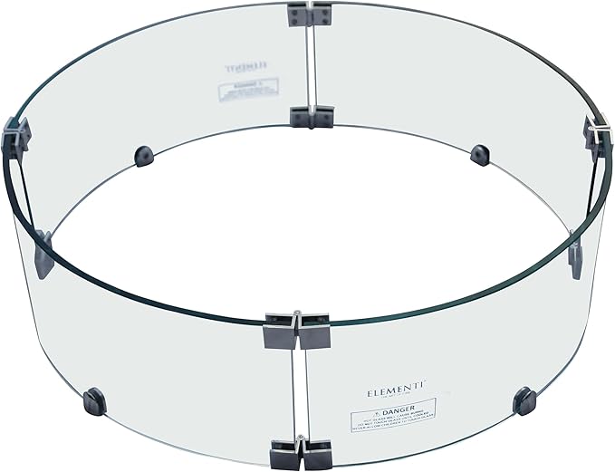 All Fire Table Pit Wind Screens and Stainless Steel Buner Lid from ELEMENTI | ELEMENTI Plus and MODENO (Wind Screens, Round 30" WS - 002)